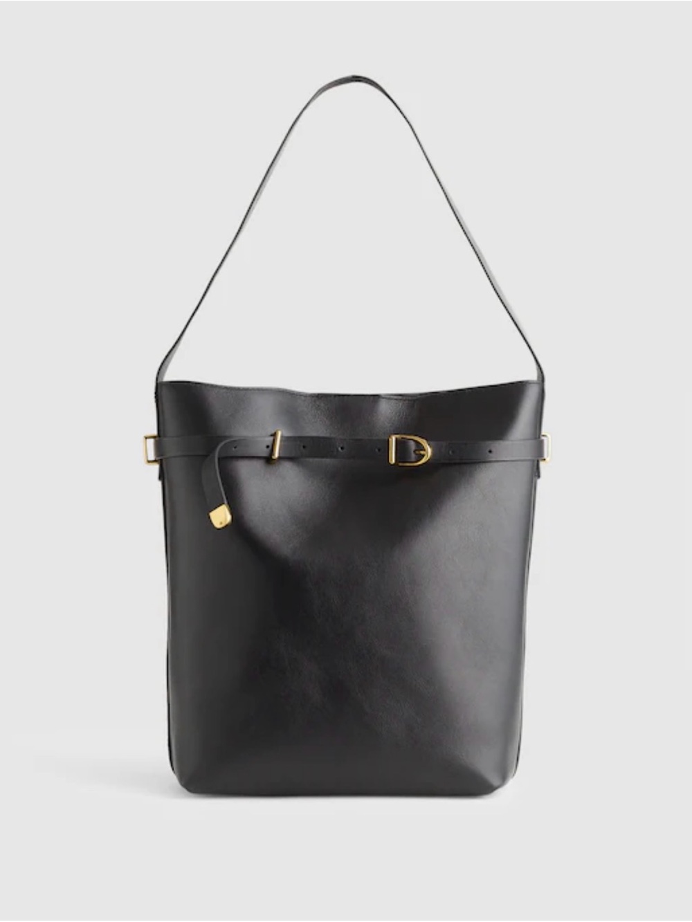 MADEWELL The Essential Belted Leather Bucket Tote NW855